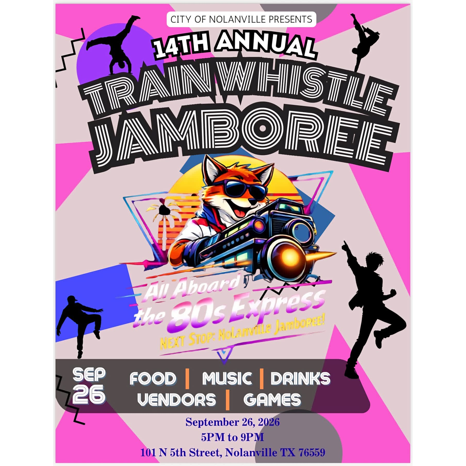 14th Annual Train Whistle Jamboree flyer